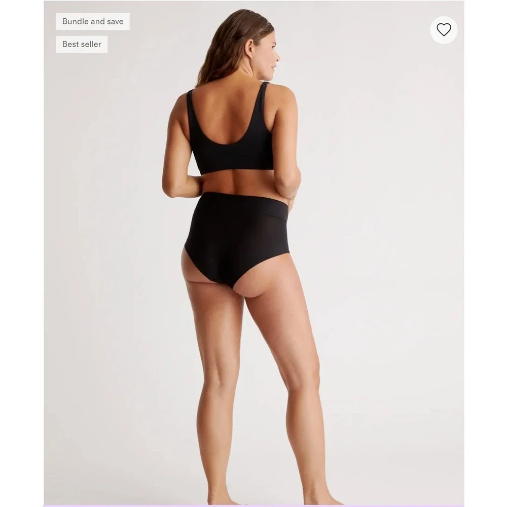 Quince Micromodal Maternity & Postpartum Bra 2-pack S Black Bralette Wide Straps